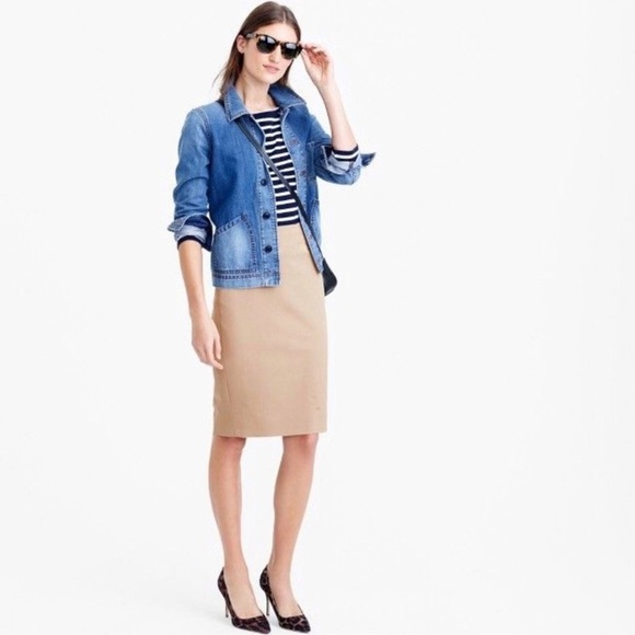 J. Crew Classic Tan No. 2 Pencil Skirt size 4 - Picture 1 of 13